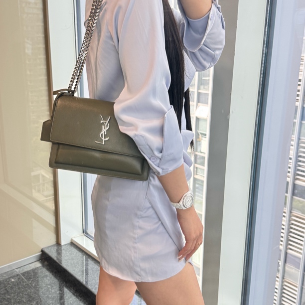 99新 YSL/圣罗兰 洋绿日落单肩包/3720