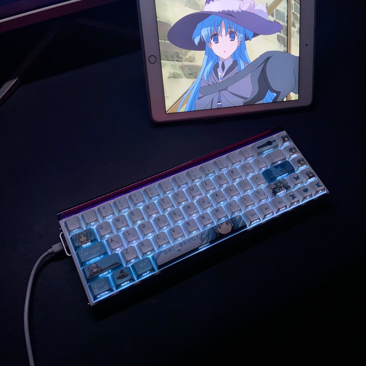 珂朵莉主题键帽原厂侧刻透光ace68 x87 醉鹿a75 迈从jet75 atkrs6