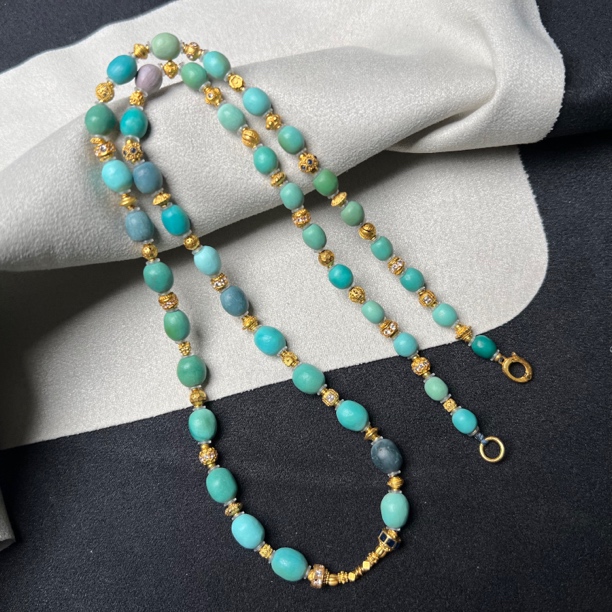 彩虹柔光糖豆项链52.7cm