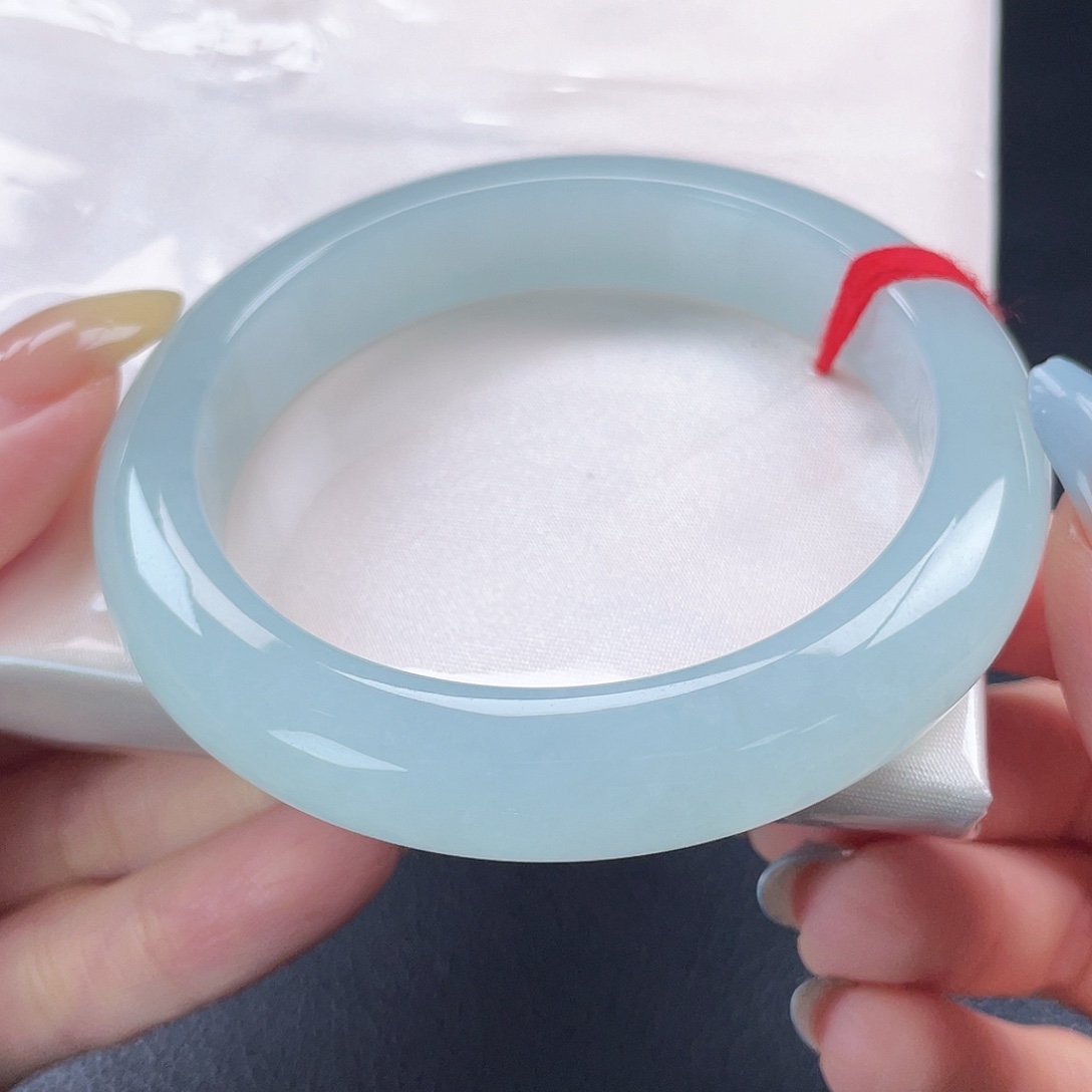 翡翠手镯未镶嵌13190-马尔代夫海水蓝-果冻底