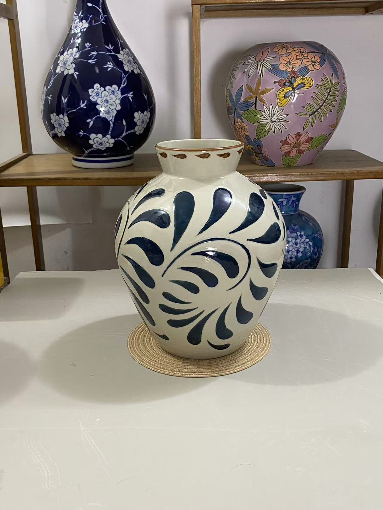 外贸出口新中式复古青花瓷花瓶作高级家居鲜花水培花卉装饰品摆件