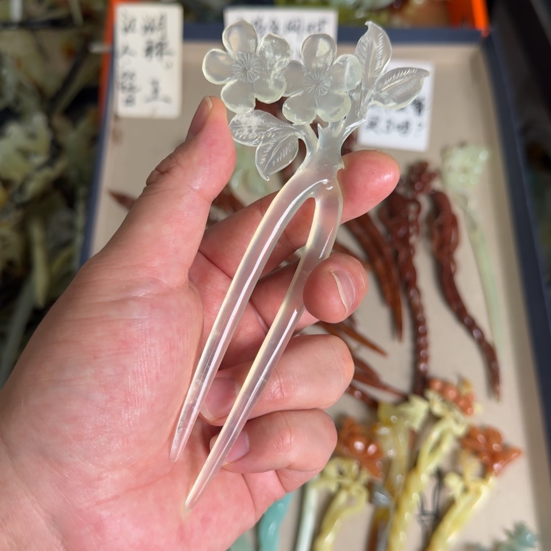 岫玉发饰未镶嵌岫玉发簪就是好看