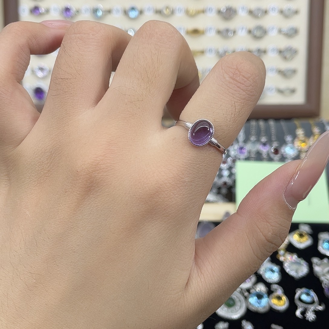 银S925镶嵌戒指紫晶