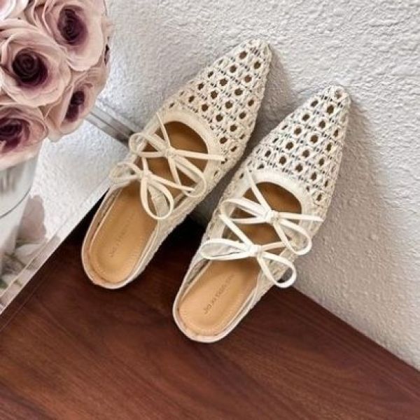  【CG】8225-3平底舒适透气编织小单鞋沙滩女包头拖女鞋