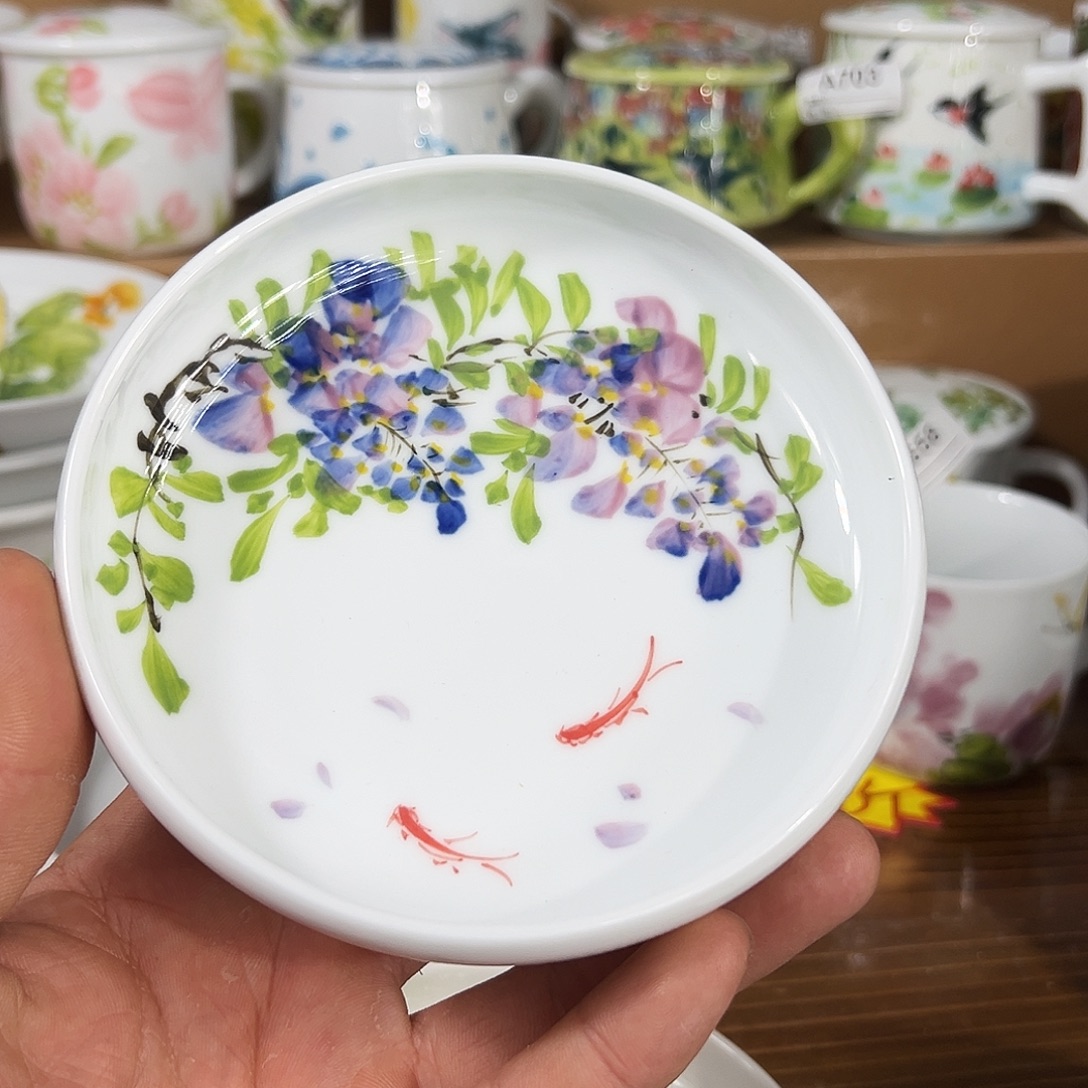 陶瓷景德镇高温釉下陶瓷5寸小圆碟