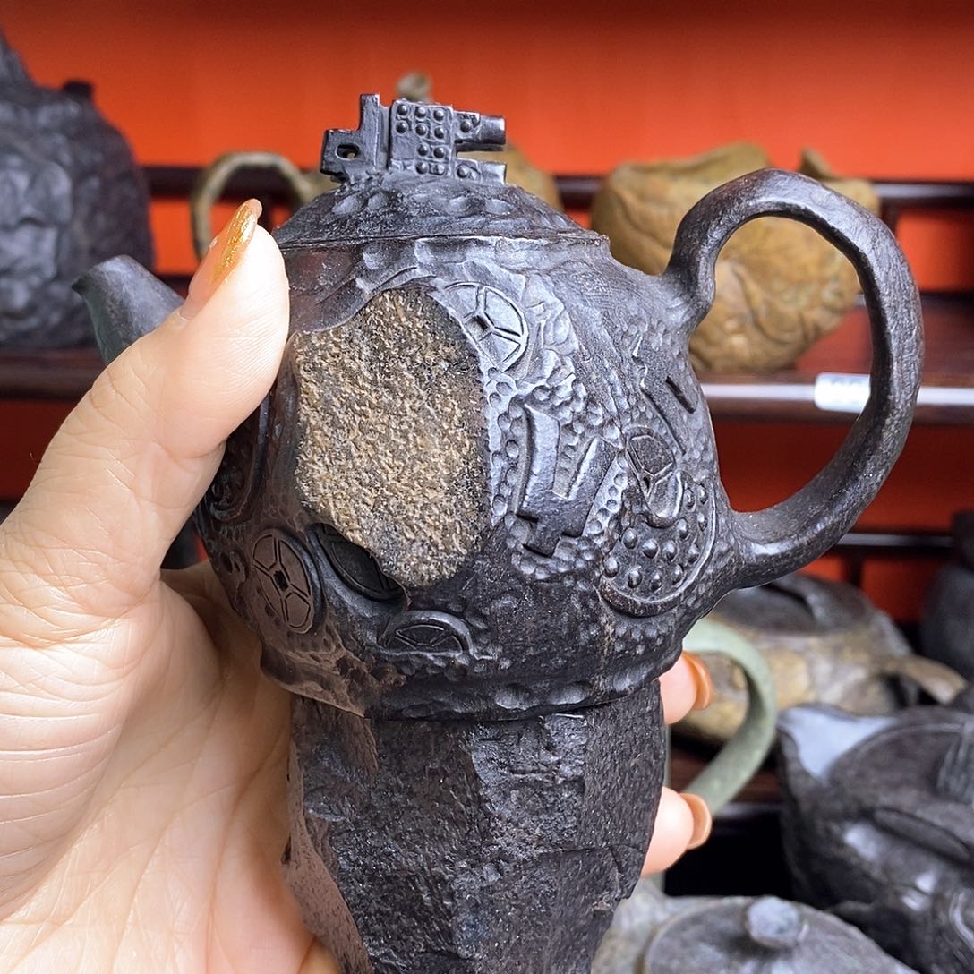 紫砂茶壶冰碛岩精品壶锦灰堆一壶一杯