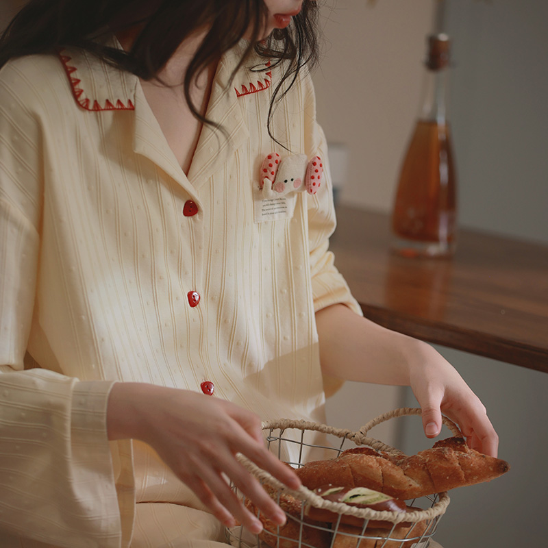 马克公主睡衣女春秋季新款可爱卡通小象纯棉长袖少女可外穿家居服