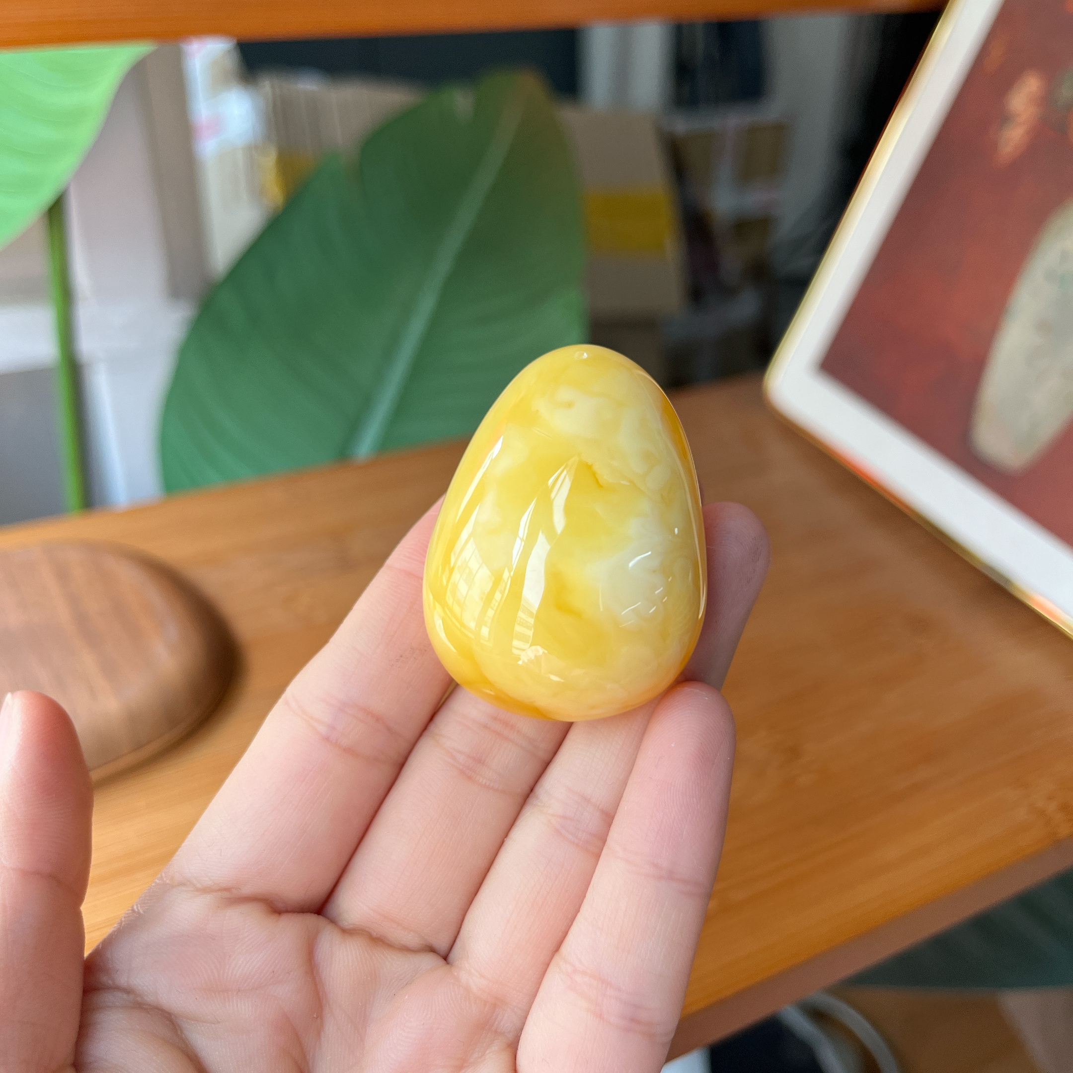 【郭老师】约22g俄料鸡油黄鸡油红蜜蜡吊坠