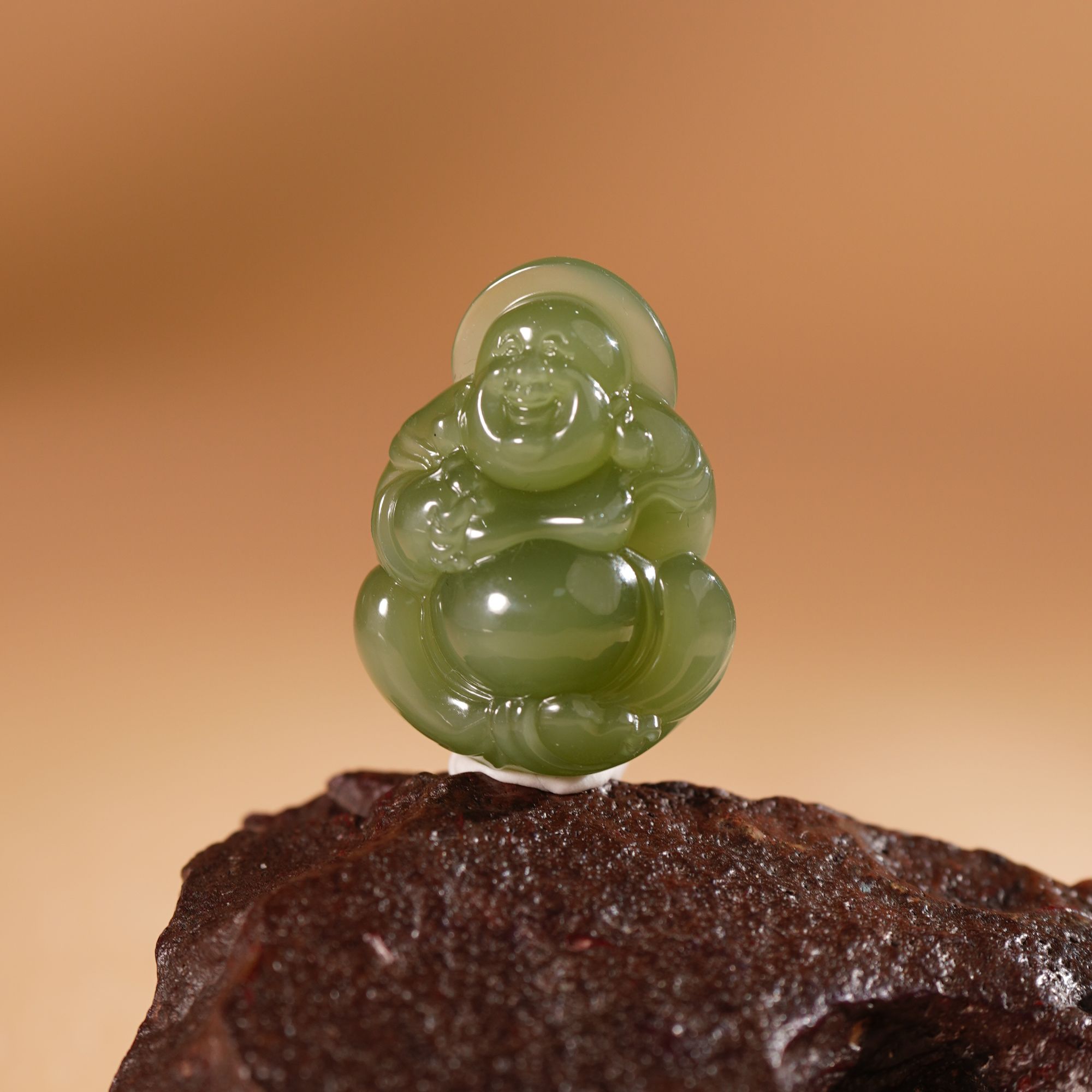 HT130197和田玉碧玉弥勒吊坠