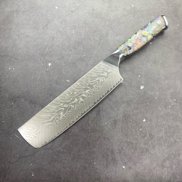 微瑕疵大马士革钢菜刀家用小菜切厨房功切肉刀具