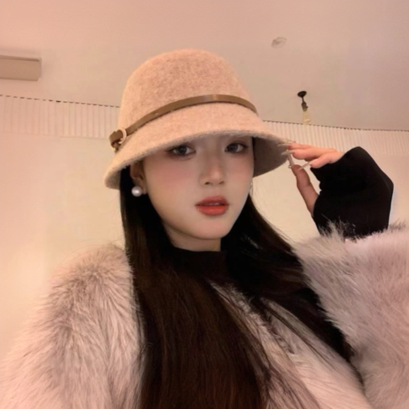 秋冬帽子百搭保暖女士渔夫帽毛呢帽子女2025新款爆款洋气冬季帽子