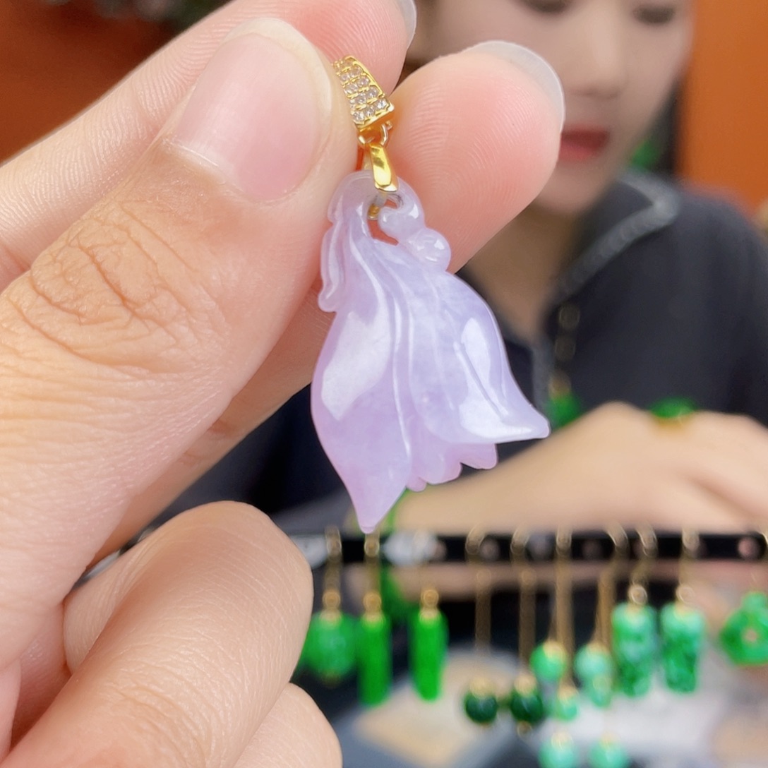 翡翠未镶嵌耳饰饰品