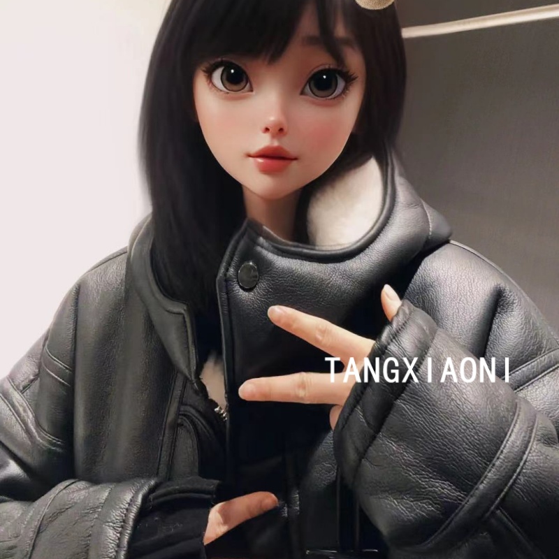 6店 订单品质【黑馥&白熏】皮皮毛毛一体带帽外套潮牌女装