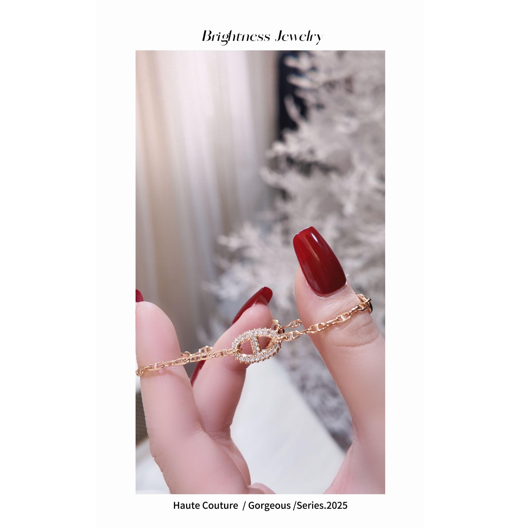 铜合金合成锆石手链 轻奢时尚经典ins气质显白猪鼻子手链 CYS1001