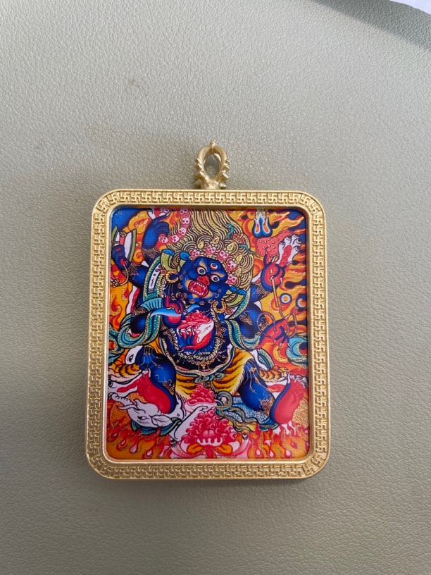 唐卡 大黑天 复古吊坠个性 项链