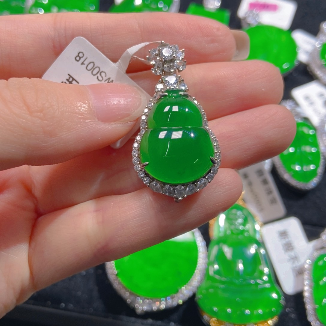 翡翠吊坠(不含链)银S925镶嵌