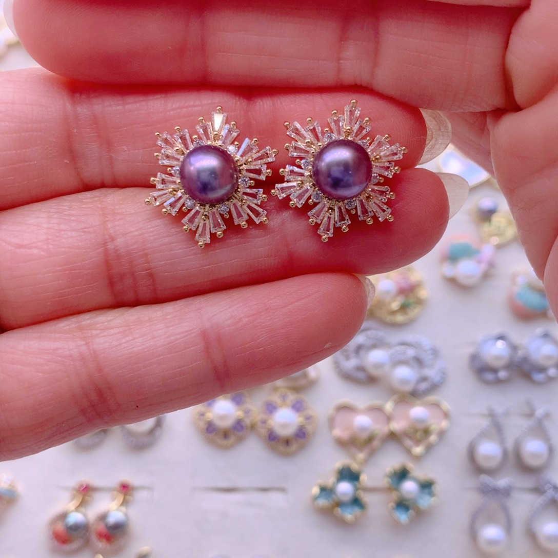 合金耳饰淡水珍珠