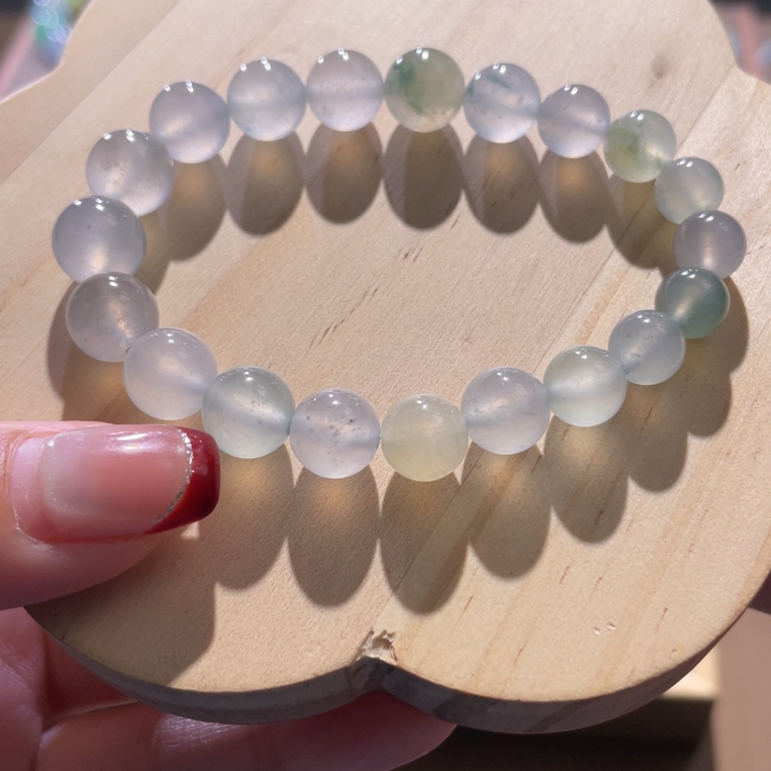 翡翠散珠天然缅a马卡龙手串