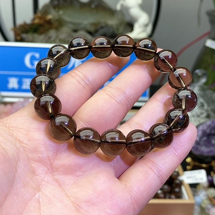 水晶手链未镶嵌茶水晶12+