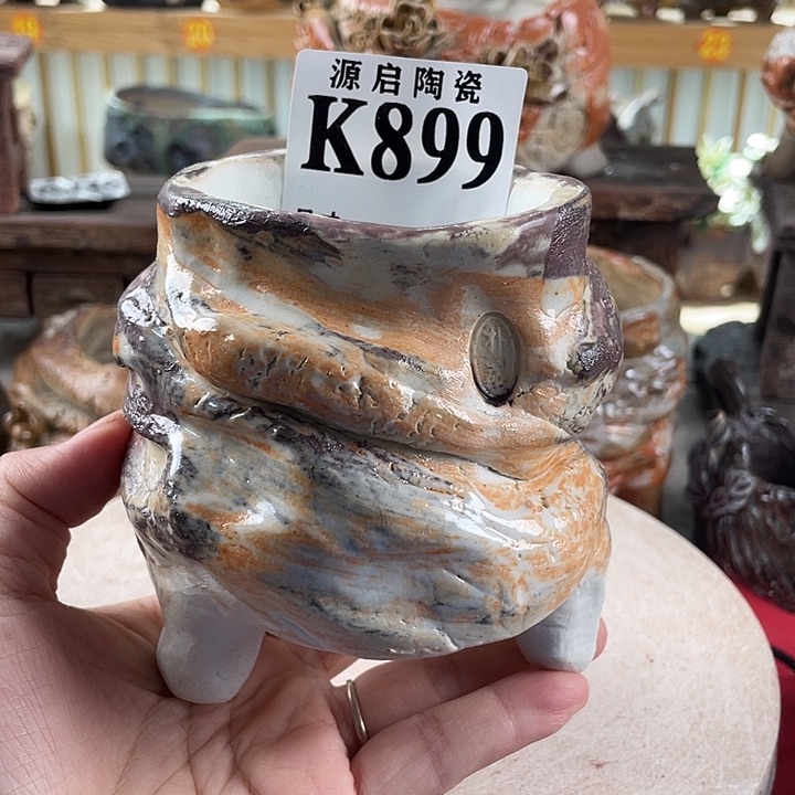 紫砂花盆景德镇陶瓷899