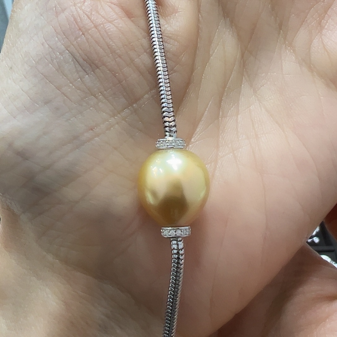 海水珍珠颈饰银S925镶嵌一****?