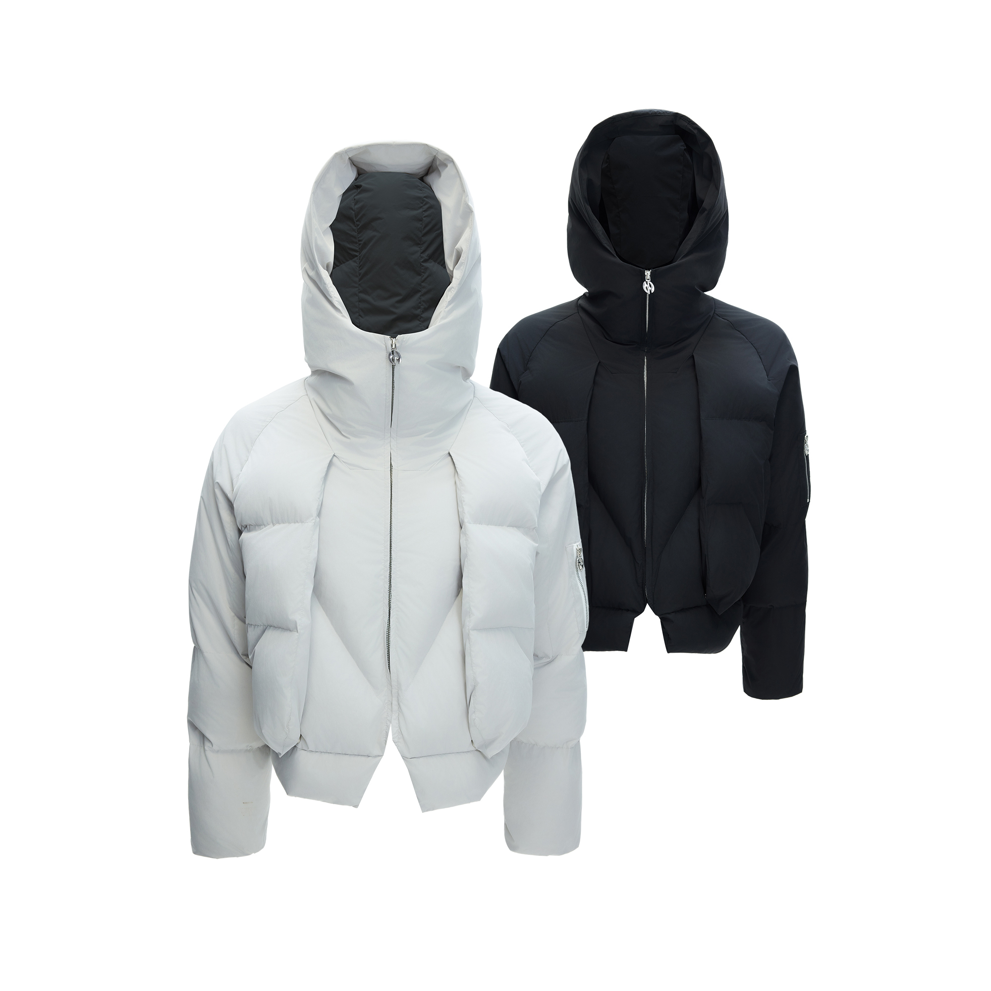 ArguECulturE北欧暖冬*重磅加厚解构假两件连帽棉服防风短款男款
