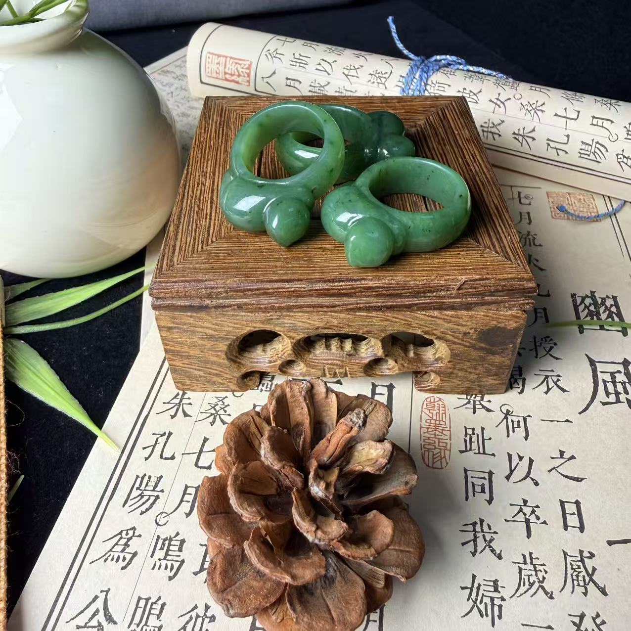 ZBG2774格格同款碧玉小猫戒指(珠宝多样性发其一）