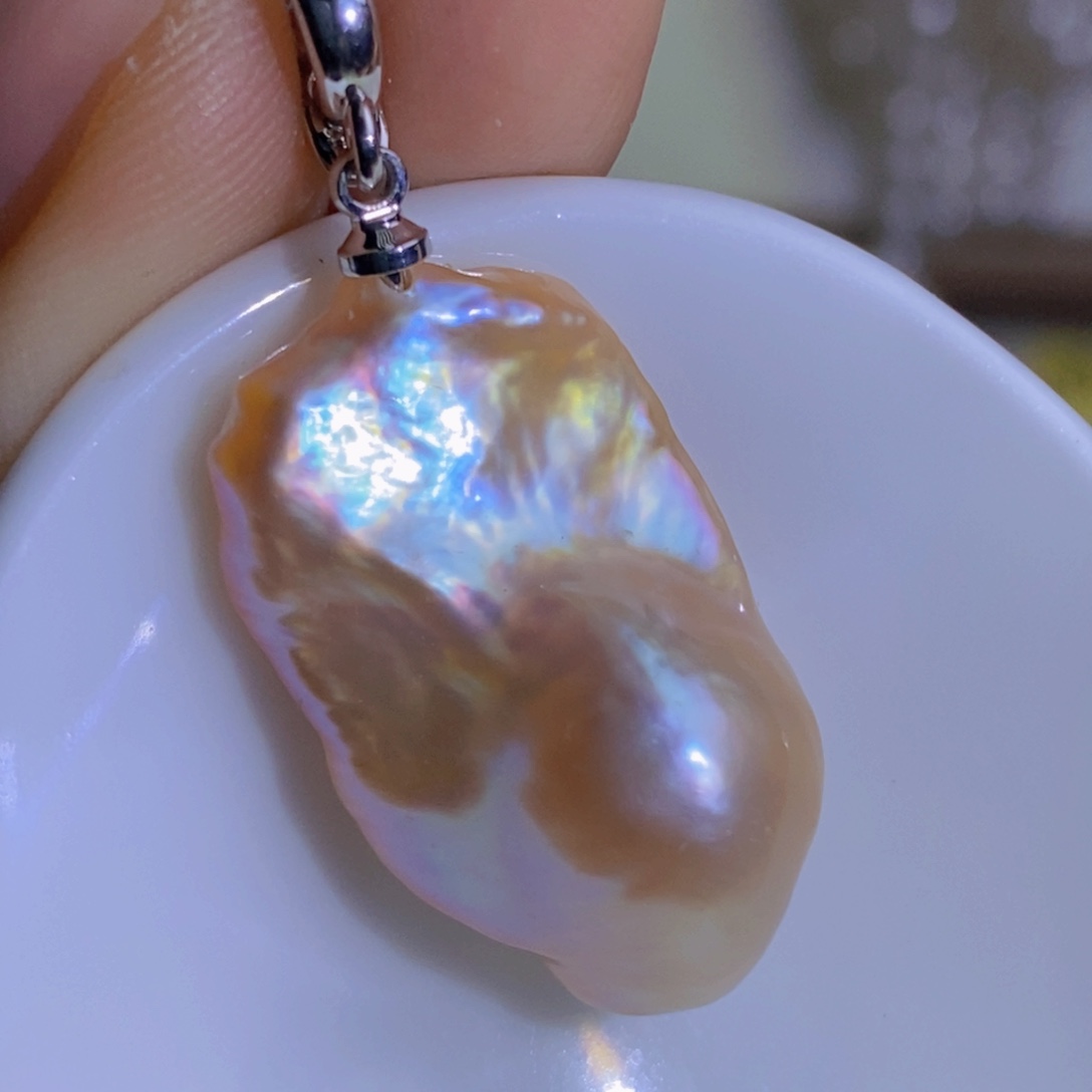 银S925镶嵌天然淡水珍珠淡水珍珠