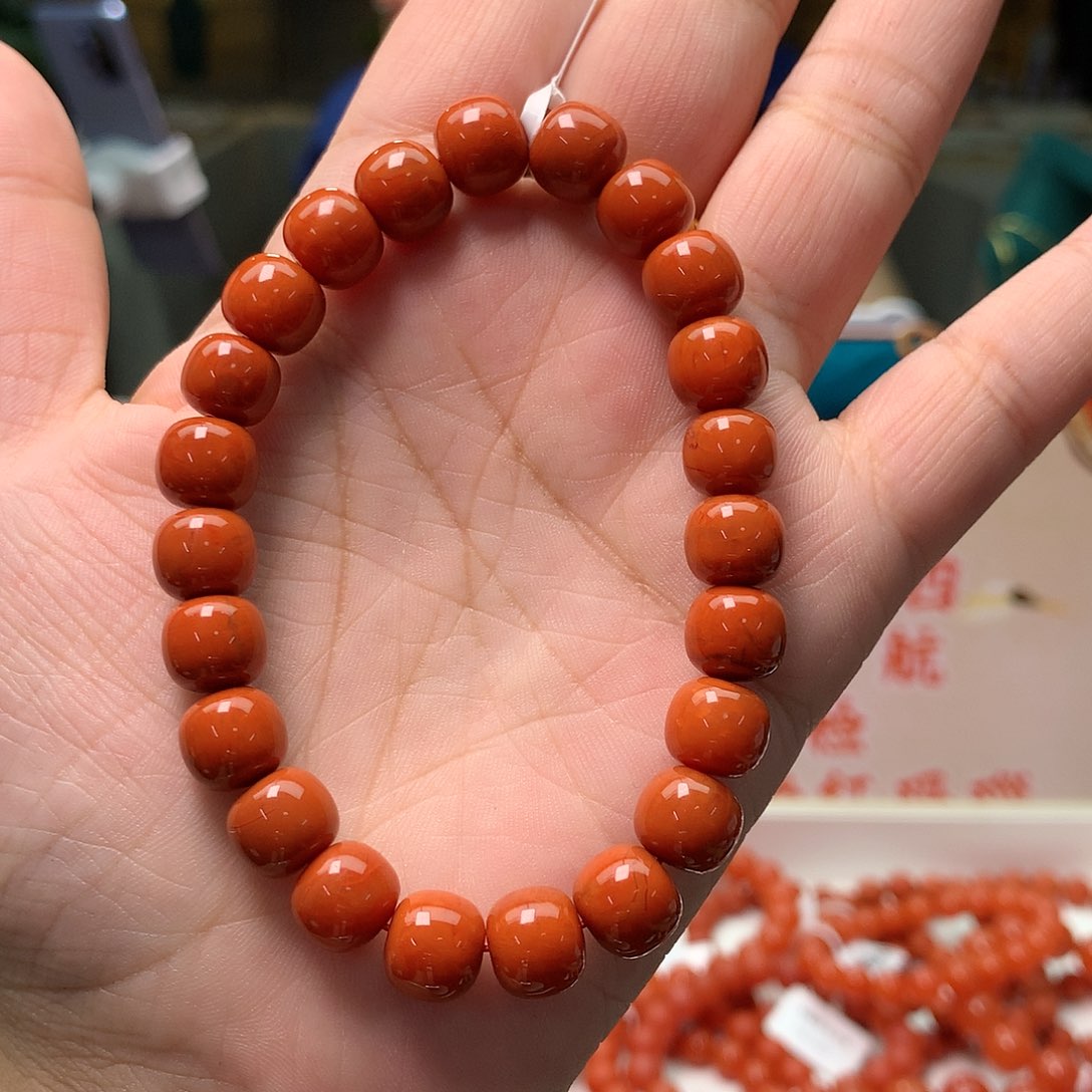 【闪购商品】南红玛瑙Q瓦西老型单圈手串9mm未镶嵌