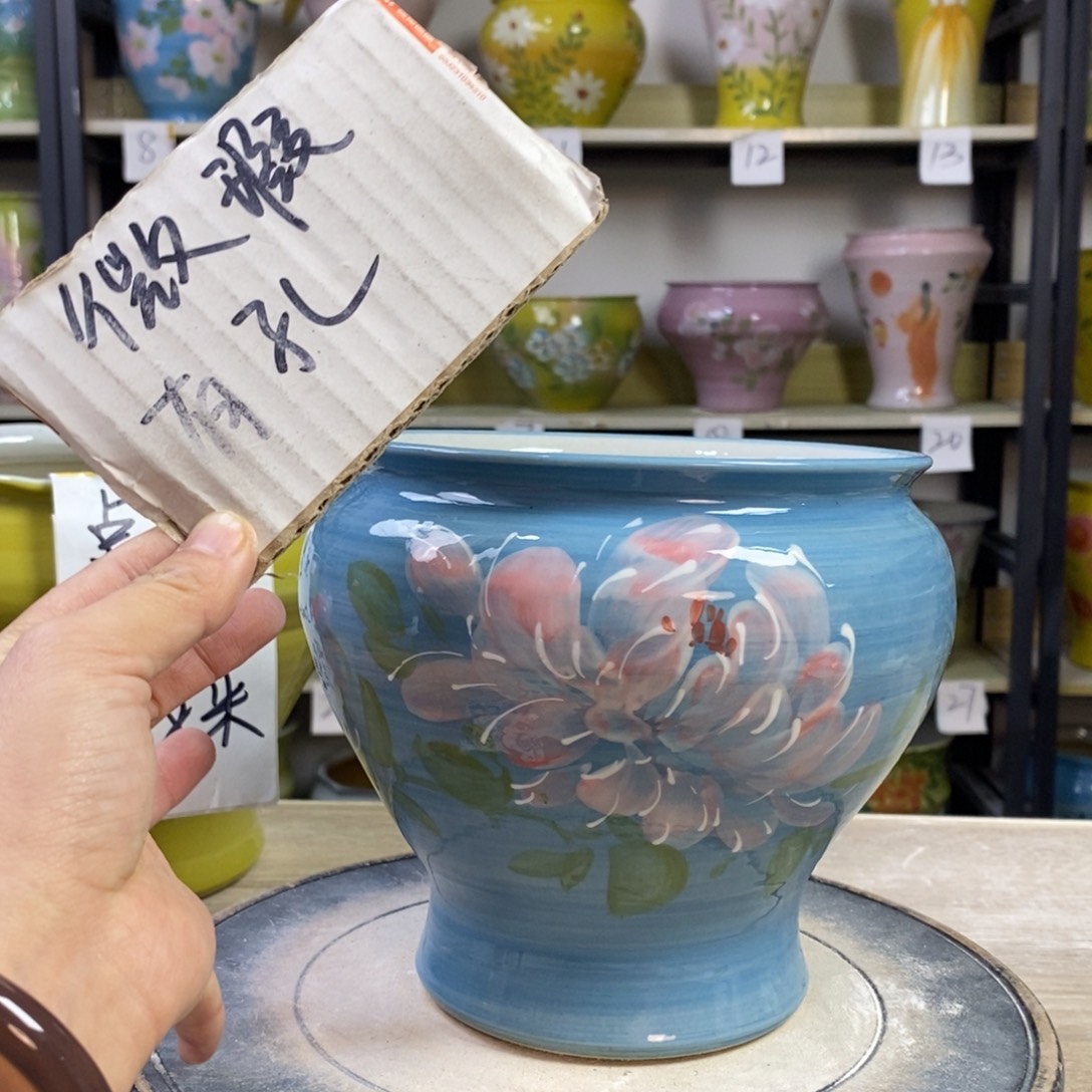 景德镇手工手绘陶瓷花盆