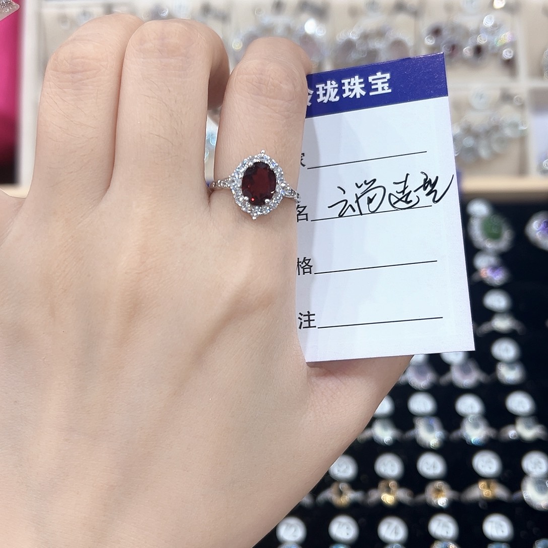 云***）黄晶戒指银S925镶嵌