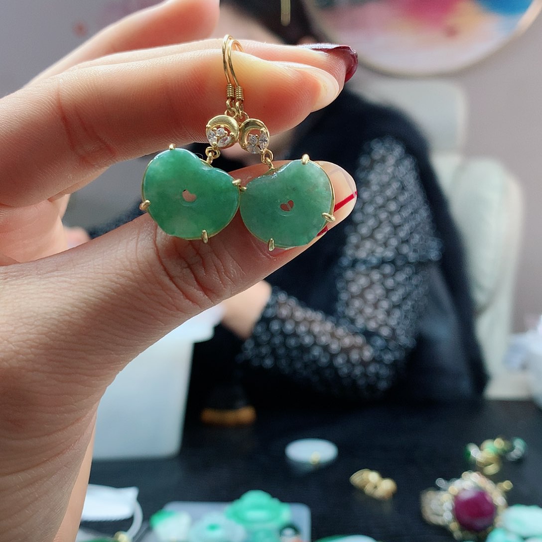 【闪购商品】翡翠耳饰银S925镶嵌，