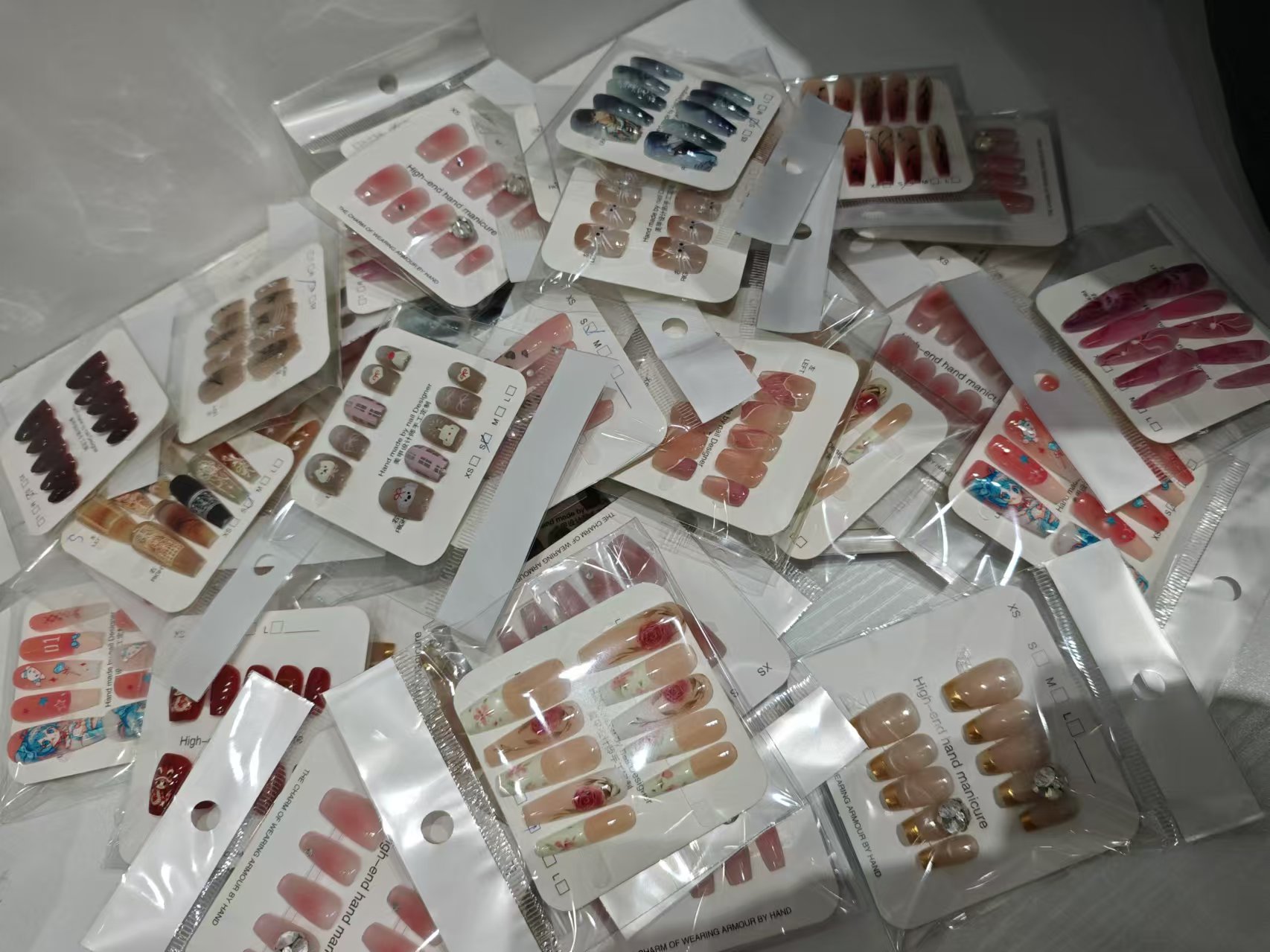 随机预制甲10副 国风可爱水彩晕染穿戴甲预制甲