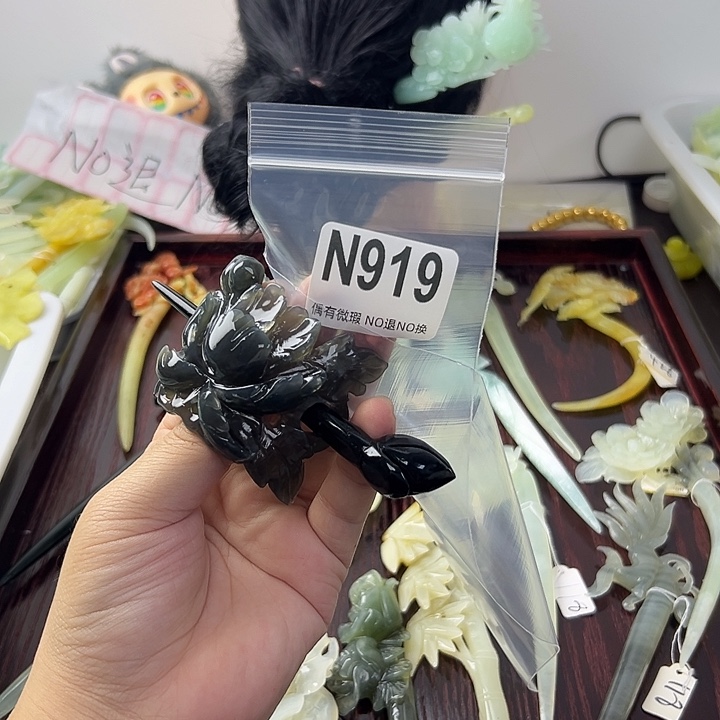 合金蛇纹石玉发饰惜****0