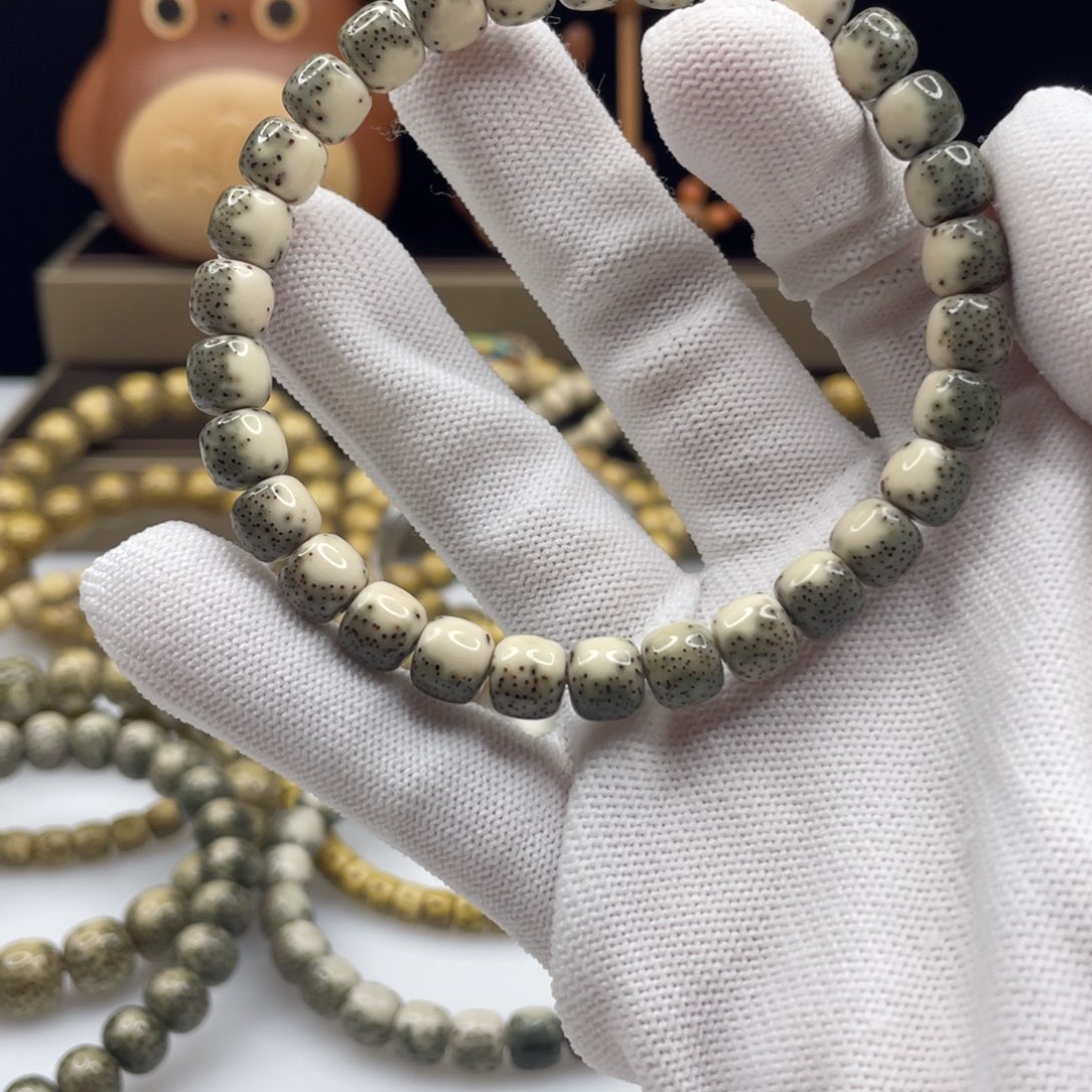 星月菩提吊坠凉***°8*7绿背河豚单圈手串