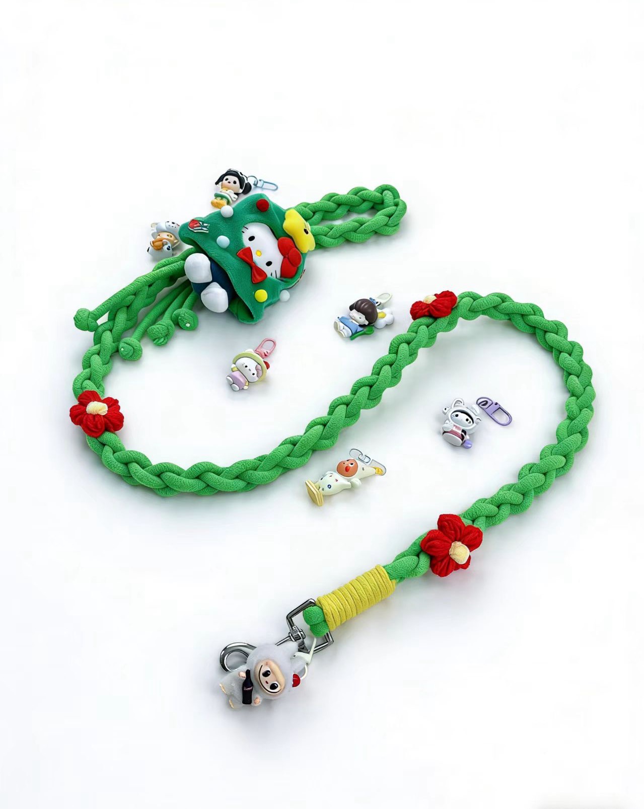 diy手工萌粒娃娃牵引绳大中小型犬成品编织牵引绳