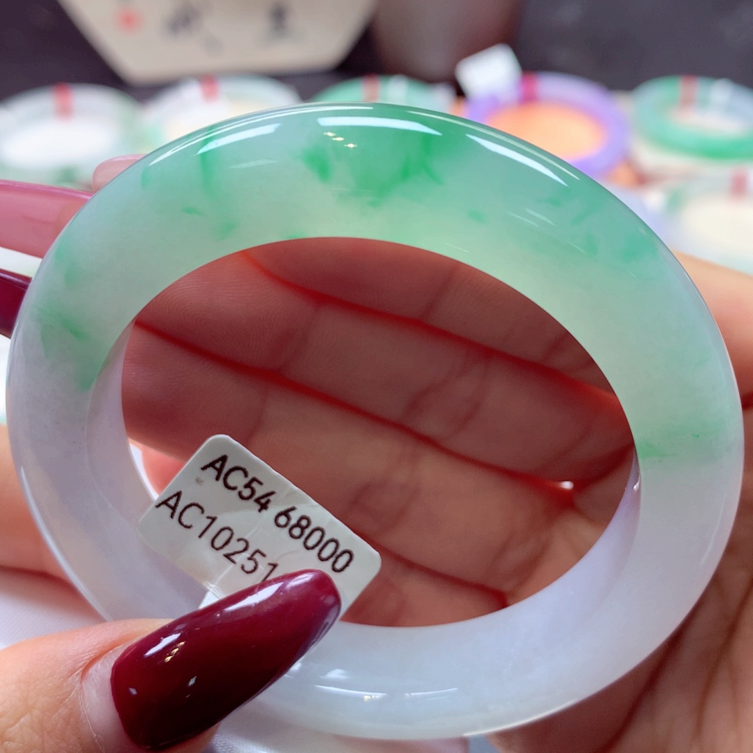 翡翠手镯未镶嵌泥鳅背9号66