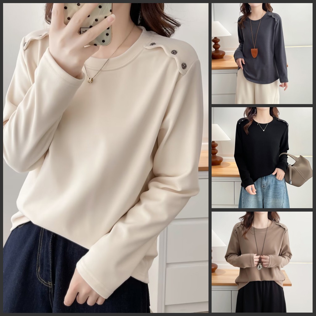 110-200斤大码女装胖mm冬装加厚德绒圆领时尚长袖T恤内搭打底衫