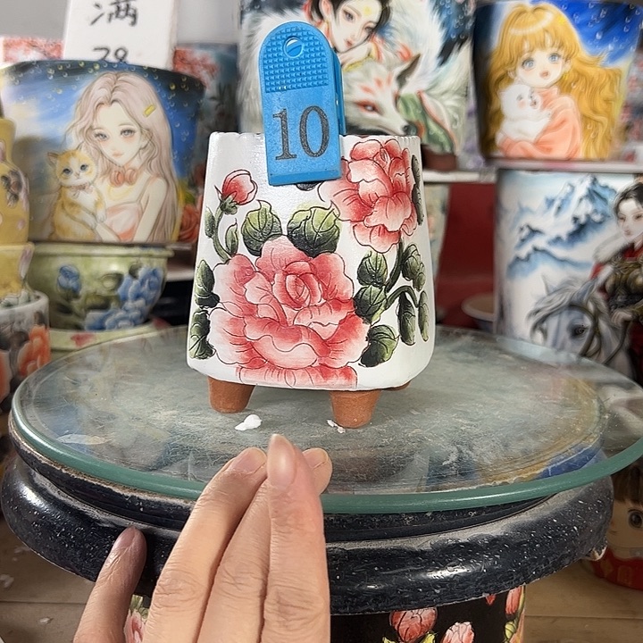 满38包邮 景德镇幸运花盆