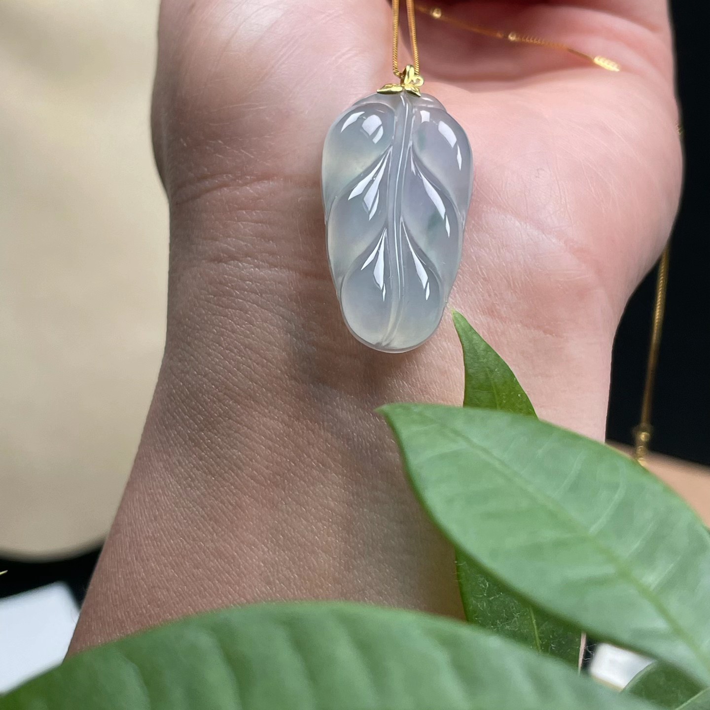 天然缅甸A货冰飘花叶子