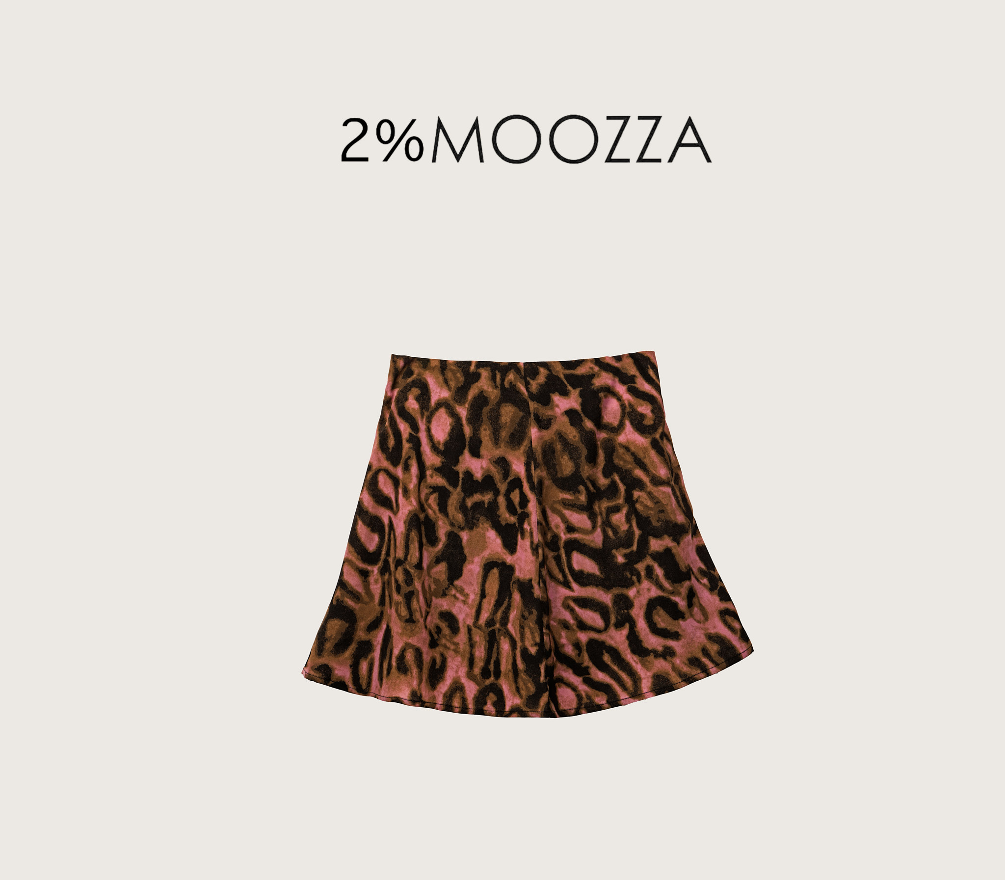 2%Moozza【解构主义】小众设计  显瘦百搭 粉色豹纹裙 A17#