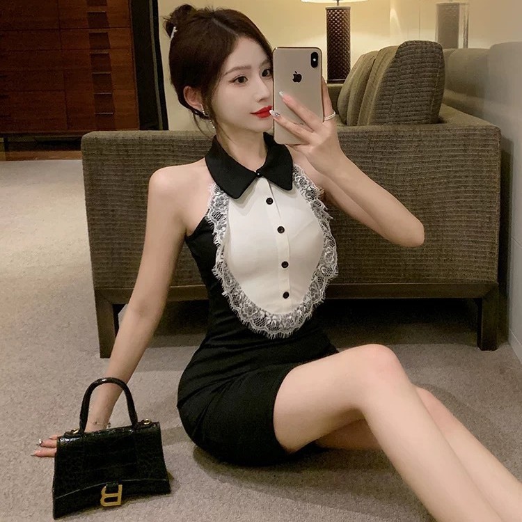 【LunaAmore】性感纯欲风夜猫少女蕾丝包臀裙紧身衣制服睡衣套装