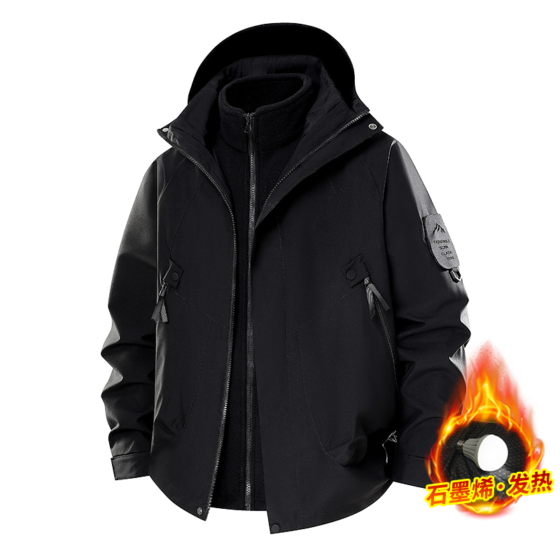 情侣款户外三合一冲锋棉服可脱卸内胆防风防水保暖透气棉服