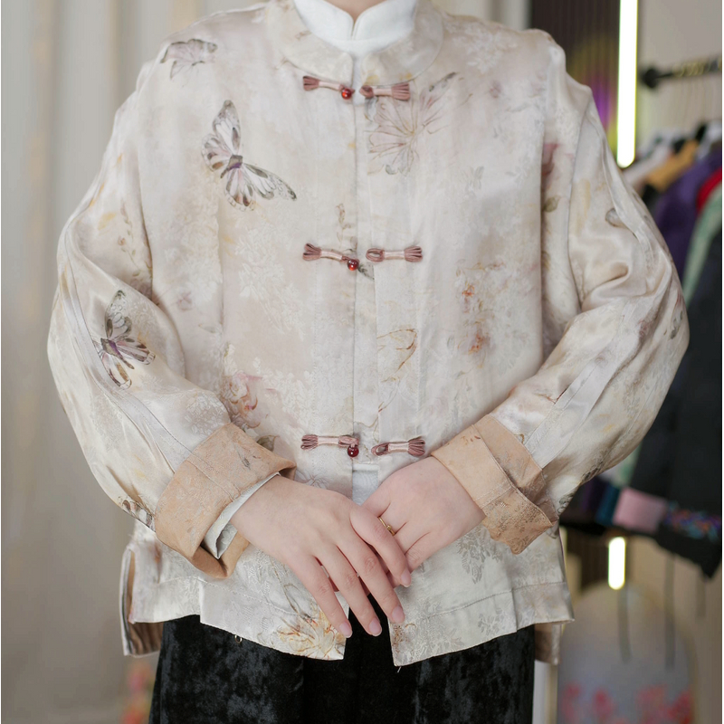 若曦--香云纱数量老料双面穿新中式女显瘦上衣外套