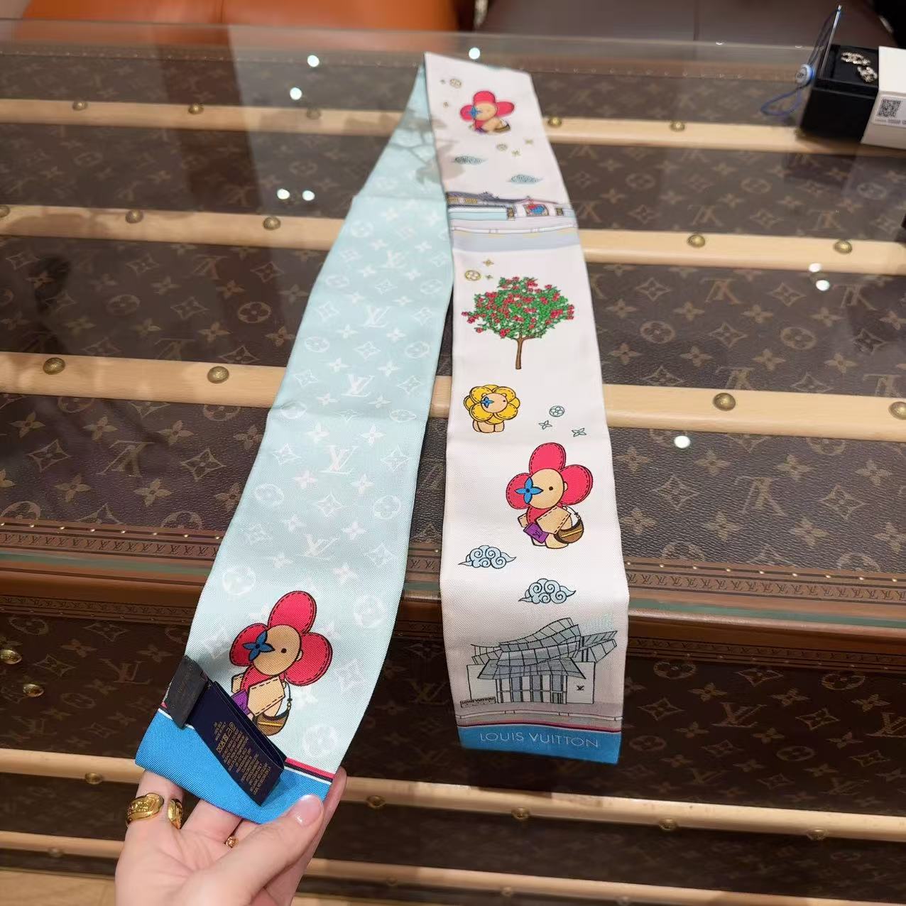 99新 Hermes/爱马仕 twilly丝巾 :120x8cm