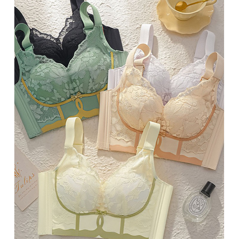 #114剪标（无磁1.3厚AB小C杯适合小胸）聚拢透气温感性感蕾丝