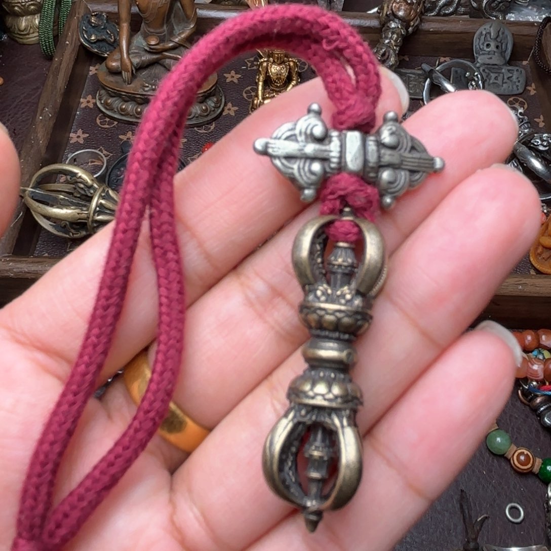 铜星月菩提吊坠项链