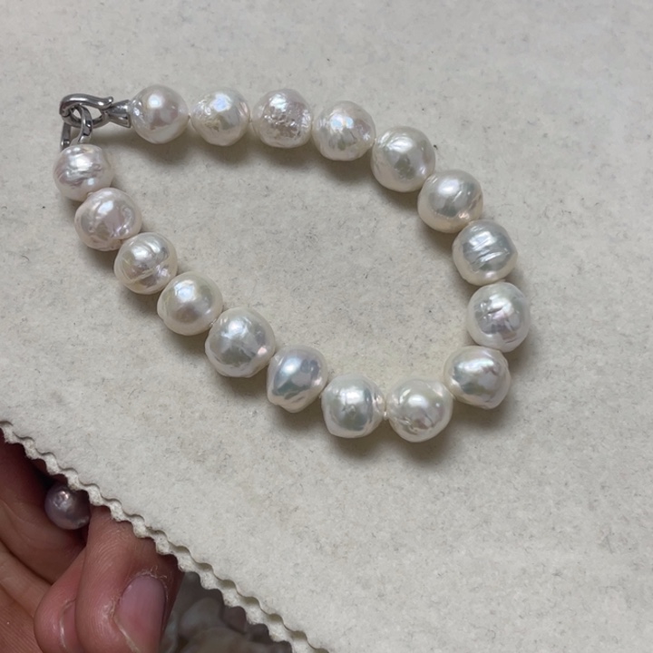 淡水珍珠手链银S925镶嵌末*