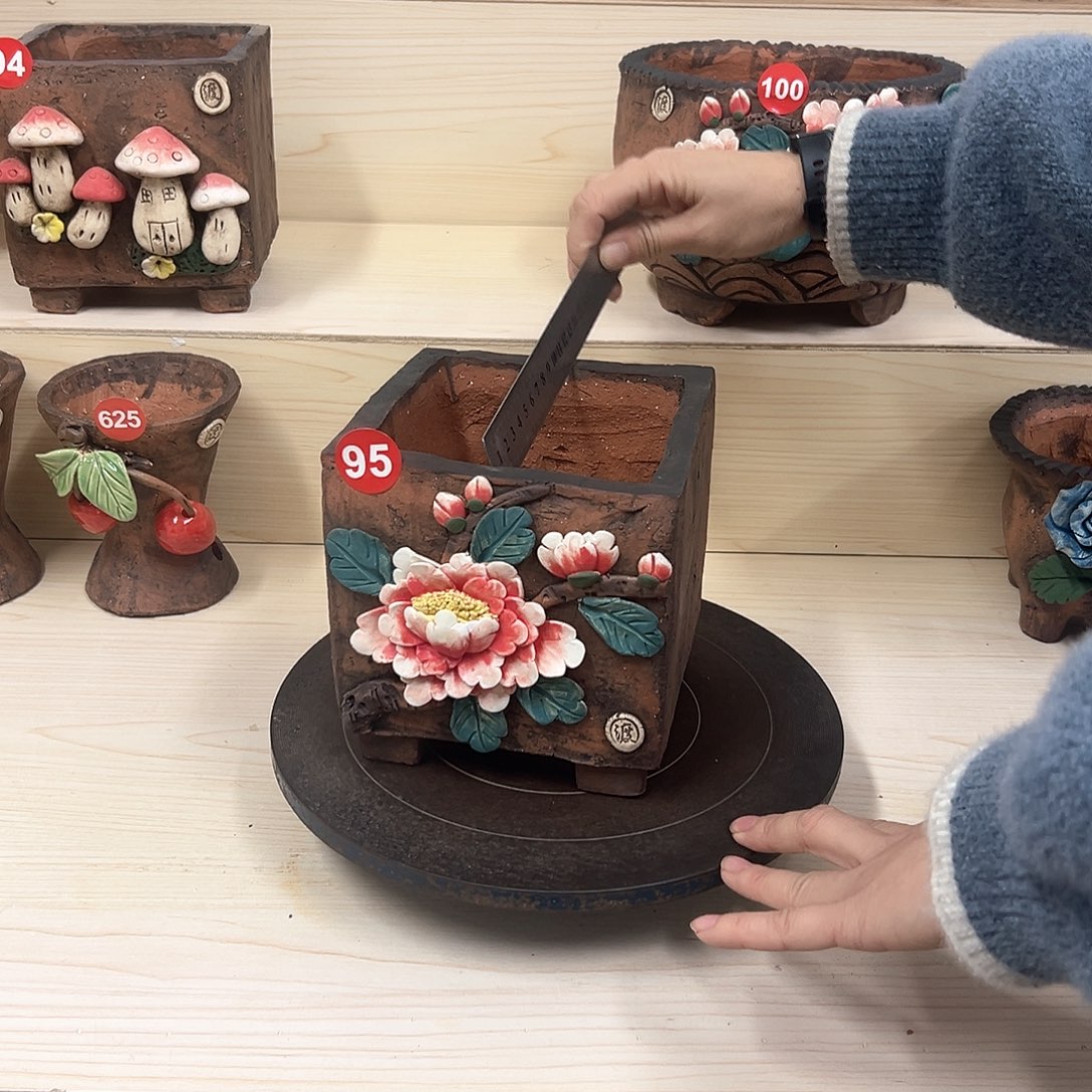 紫砂花盆95号内口12.5外高15