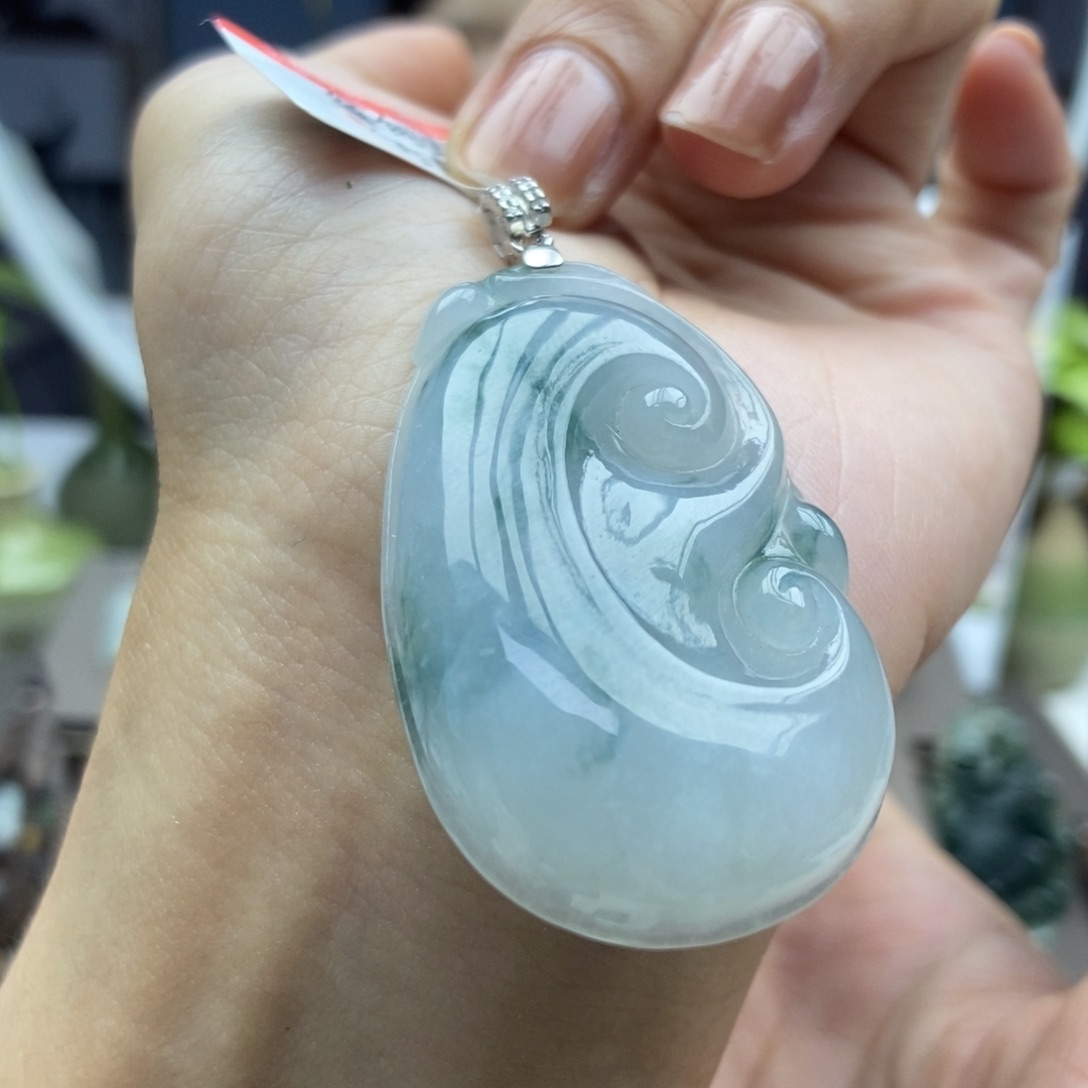 翡翠银S925镶嵌颈饰吊坠